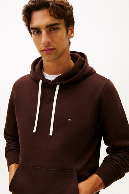Tommy Hilfiger MW0MW39997 Essential Regular Fit Fleece Hoodie Chocolate