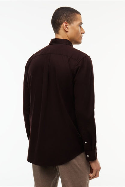 Tommy Hilfiger 40469 Regular Fit Flex Flannel Shirt Chocolate