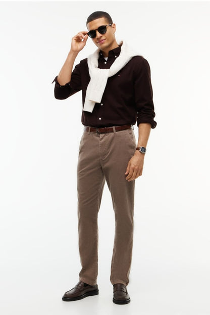 Tommy Hilfiger 40469 Regular Fit Flex Flannel Shirt Chocolate
