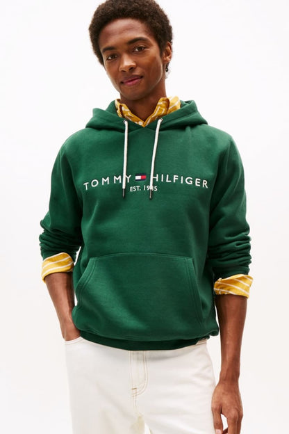 Hilfiger Logo Hoody Aw26 - ORNA GREEN