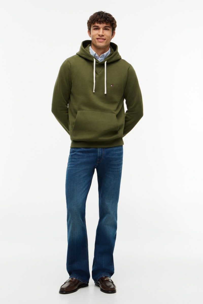 Hilfiger Ess Fleece Hood Aw26 - HUNT GREE