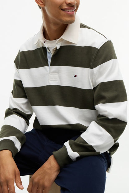 Hilfiger Ess Stripe Rugby Aw26 - HUNT GRE