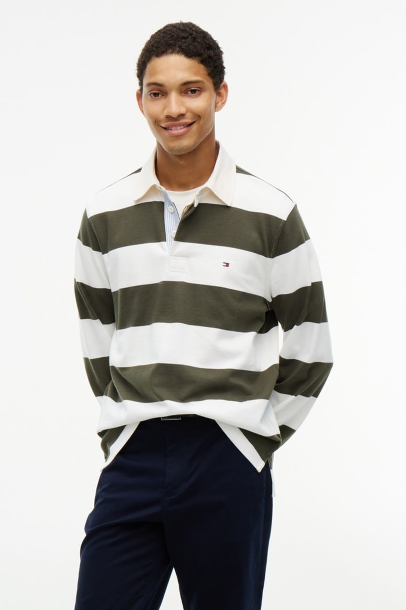 Hilfiger Ess Stripe Rugby Aw26 - HUNT GRE