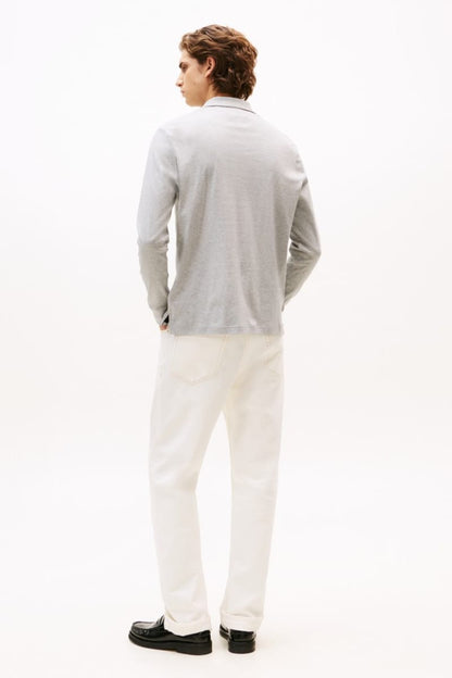 Tommy Hilfiger 37317 Liquid Cotton Long Sleeve Regular Fit Polo Shirt Light Grey Heather