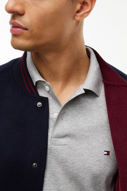 Tommy Hilfiger 37317 Liquid Cotton Long Sleeve Regular Fit Polo Shirt Light Grey Heather