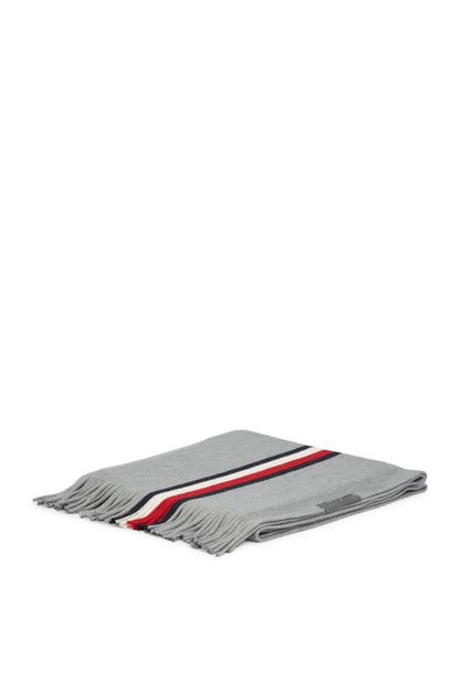Tommy Hilfiger RWB Rashelle Scarf in Medium Grey Heather, stripe detail