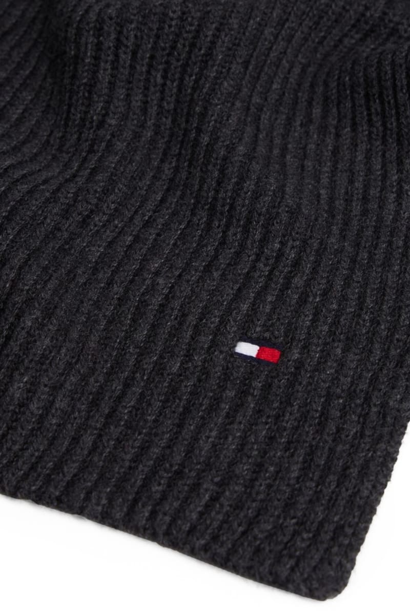 Tommy Hilfiger Flag Pima Cotton Cashmere Scarf in Charcoal Grey