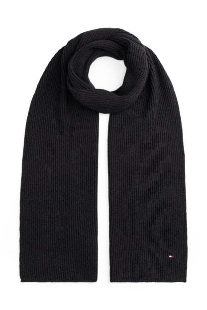 Tommy Hilfiger Flag Pima Cotton Cashmere Scarf in Charcoal Grey