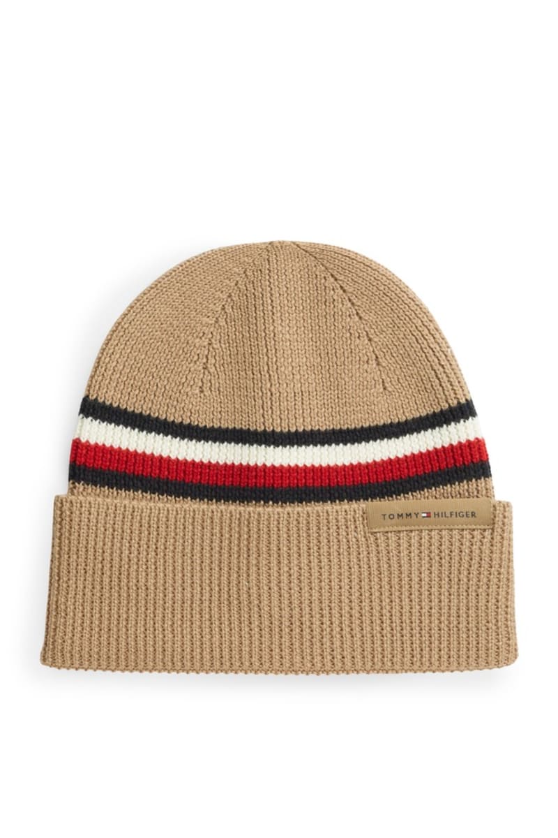 Tommy Hilfiger RWB Beanie in Southern Tan