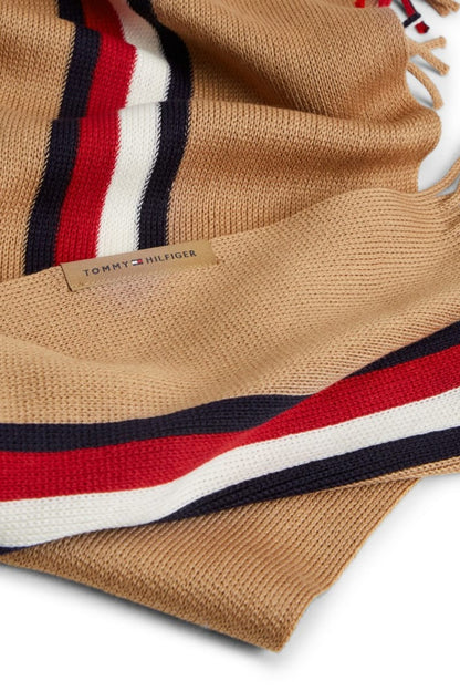 Tommy Hilfiger RWB Rashelle Scarf in Southern Tan, stripe detail