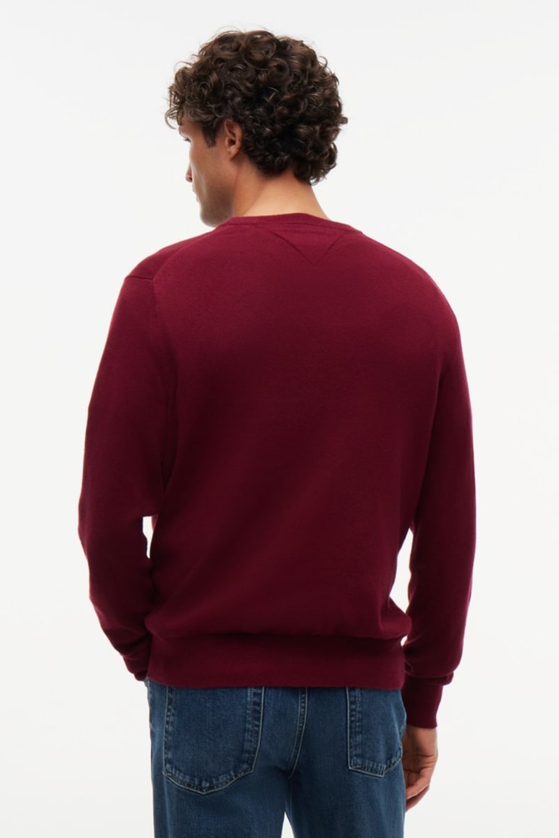 Hilfiger 28046 Pima Cash Crew Aw26 - BURGUNDY
