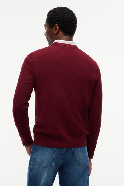 Tommy Hilfiger 36347 Essential Structure Crew Neck Jumper Burgundy