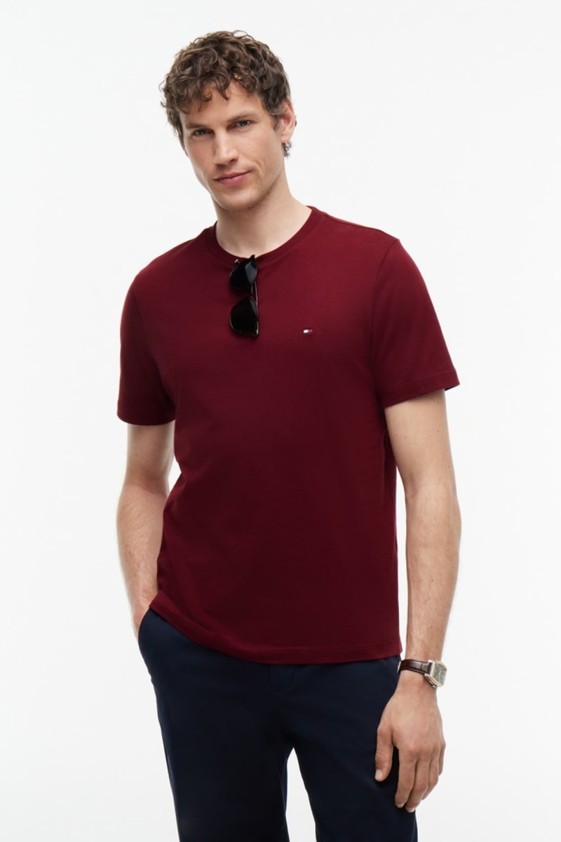 Tommy Hilfiger 39995 Regular Fit Essential Cotton T-Shirt Burgundy