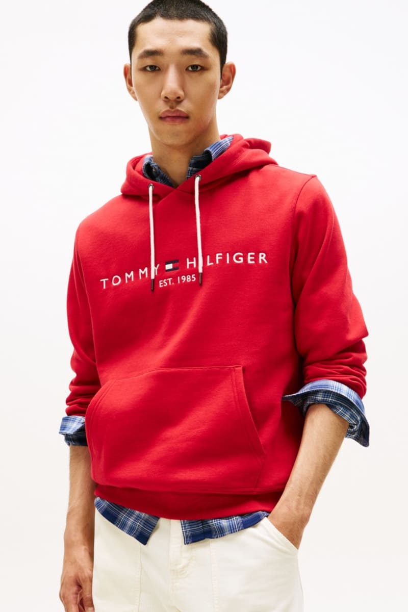 Tommy Hilfiger 11599 Logo Hoodie Medium Red