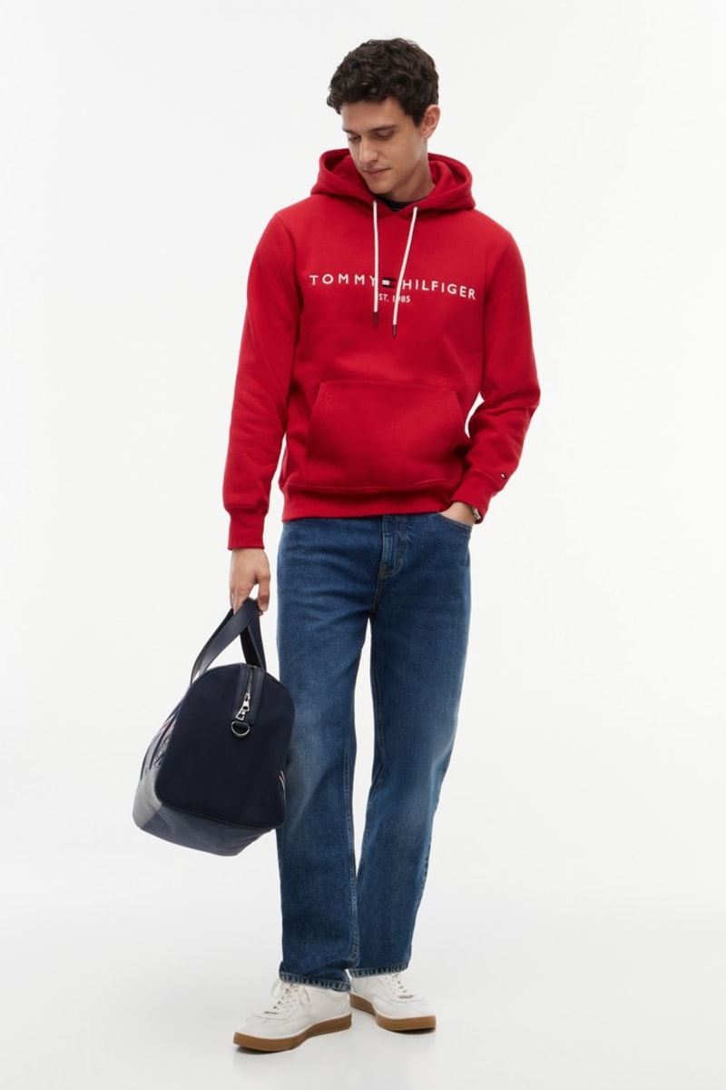 Tommy Hilfiger 11599 Logo Hoodie Medium Red