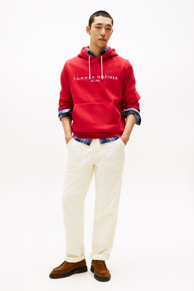 Tommy Hilfiger 11599 Logo Hoodie Medium Red