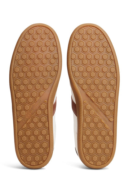 Tommy Hilfiger FM0FM06068 Tribeca Leather Mixed Texture Trainers Ecru