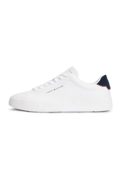 Tommy Hilfiger 5367 Pebble Grain Court Leather Sneakers White and Navy