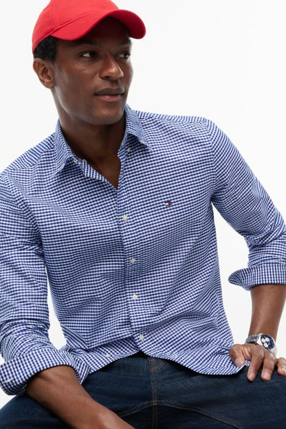 Tommy Hilfiger 36395 Regular Fit Heritage Gingham Oxford Shirt Royal Blue Check