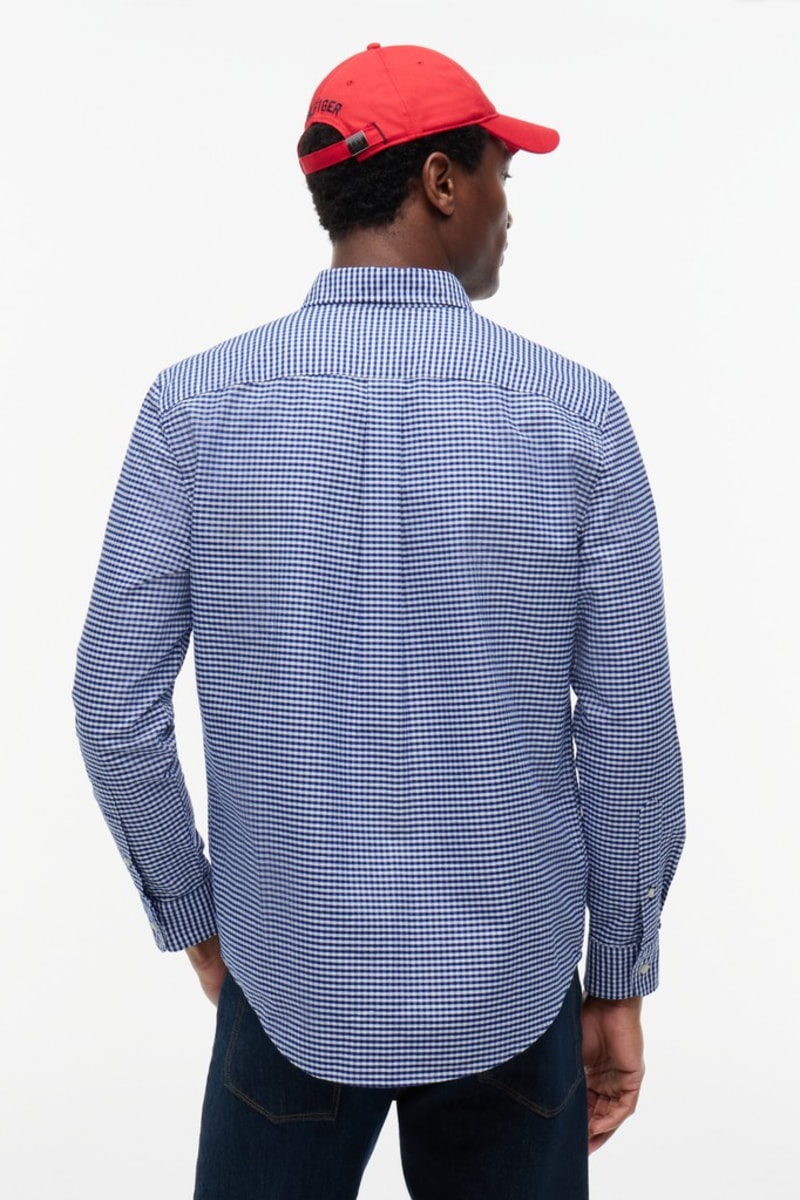 Tommy Hilfiger 36395 Regular Fit Heritage Gingham Oxford Shirt Royal Blue Check