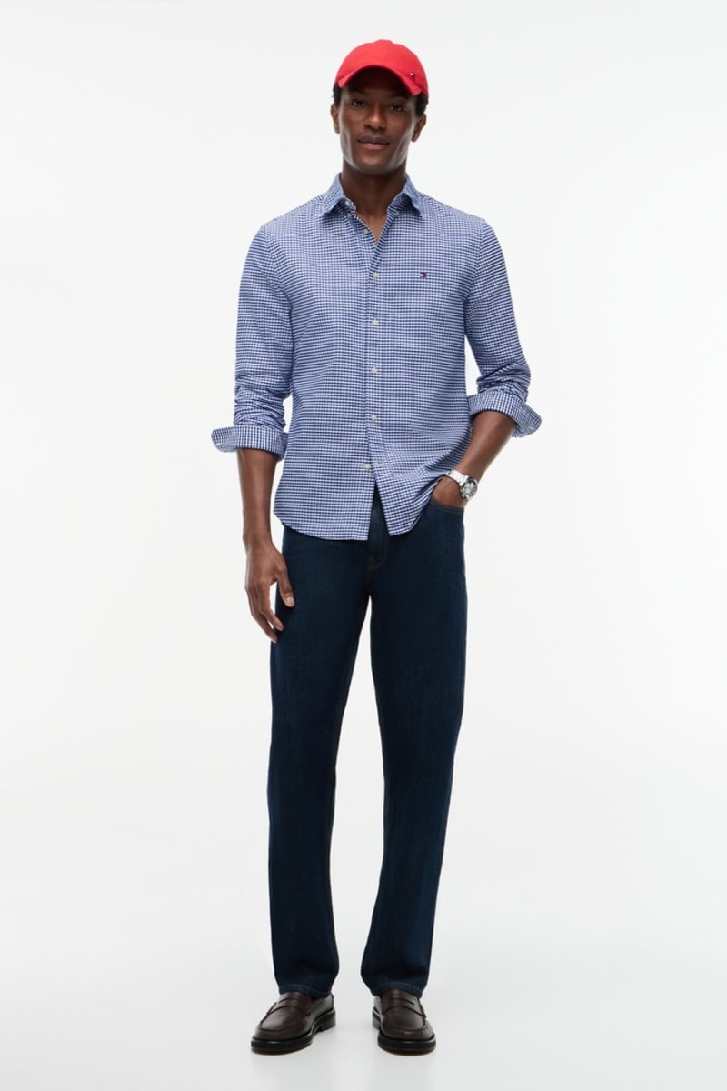 Tommy Hilfiger 36395 Regular Fit Heritage Gingham Oxford Shirt Royal Blue Check