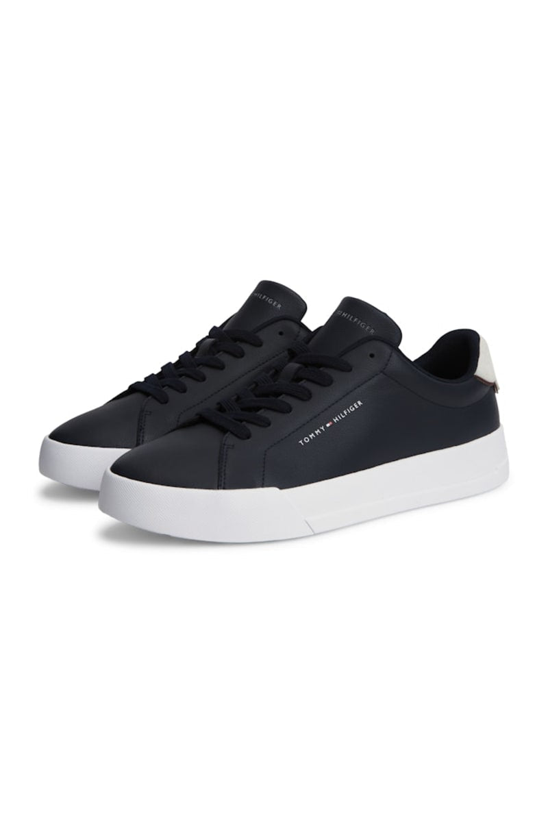 Tommy Hilfiger 5367 Pebble Grain Court Leather Sneakers Desert Sky