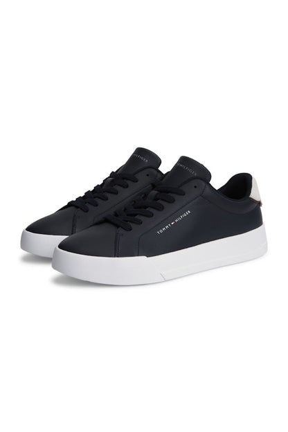 Tommy Hilfiger 5367 Pebble Grain Court Leather Sneakers Desert Sky