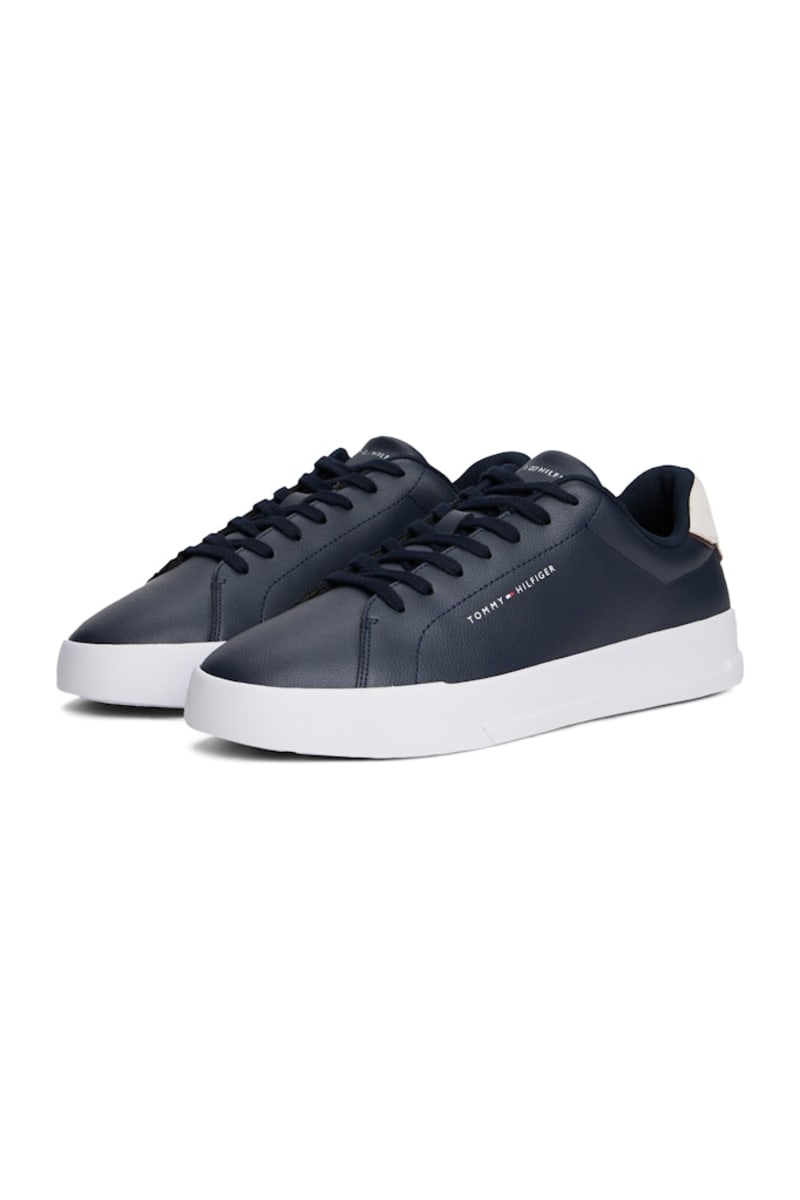 Tommy Hilfiger 5367 Pebble Grain Court Leather Sneakers Desert Sky