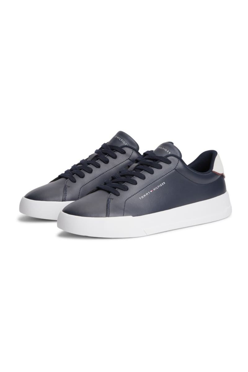 Tommy Hilfiger 5367 Pebble Grain Court Leather Sneakers Desert Sky