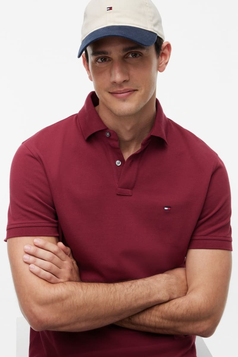 Hilfiger 1985 Reg Polo Aw26 - BURGUNDY