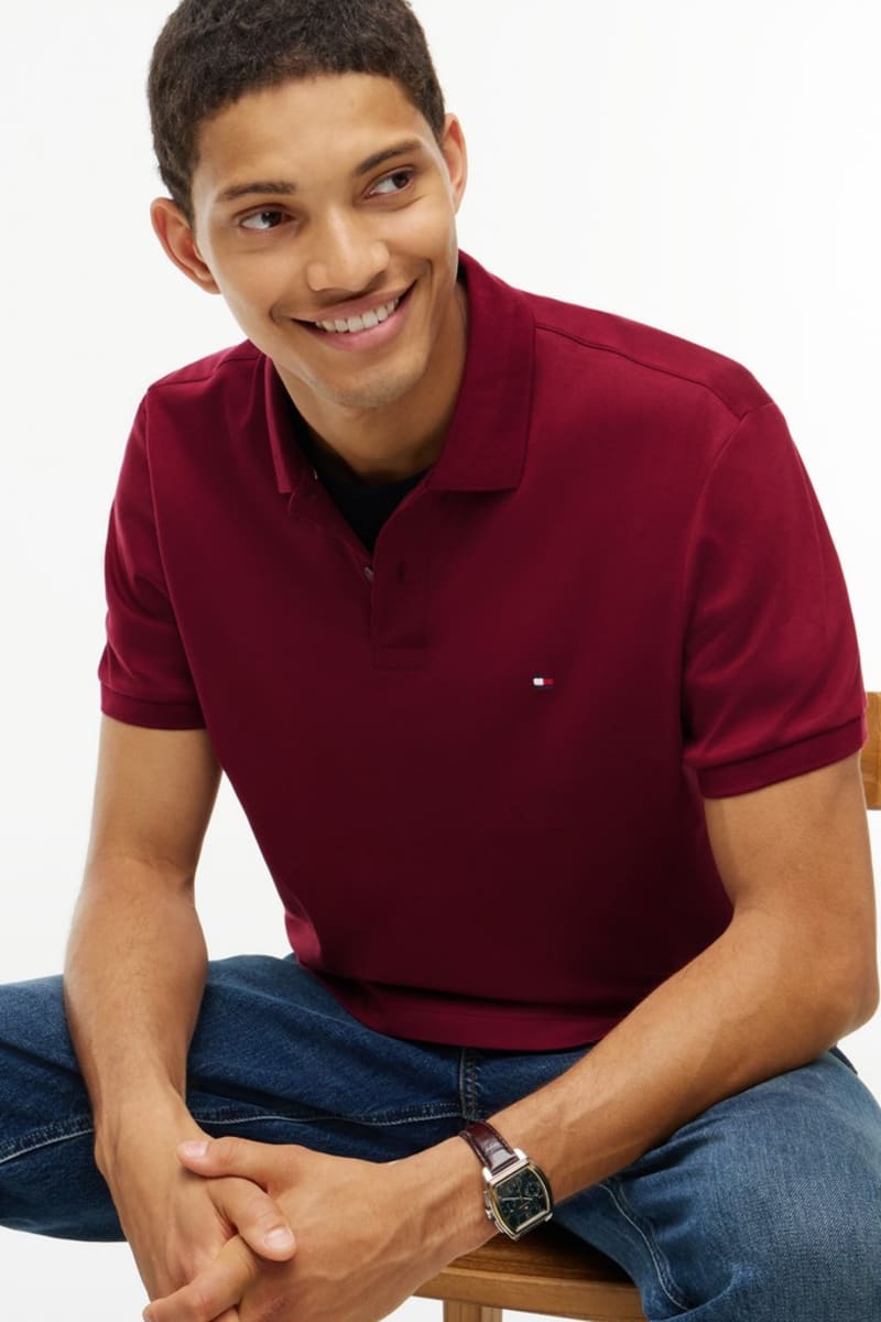 Hilfiger Liquid Cotton Polo Aw26 - BURGUNDY