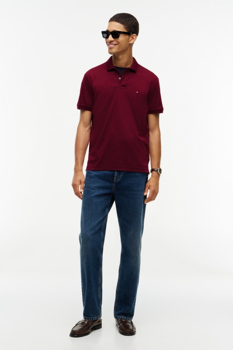 Hilfiger Liquid Cotton Polo Aw26 - BURGUNDY