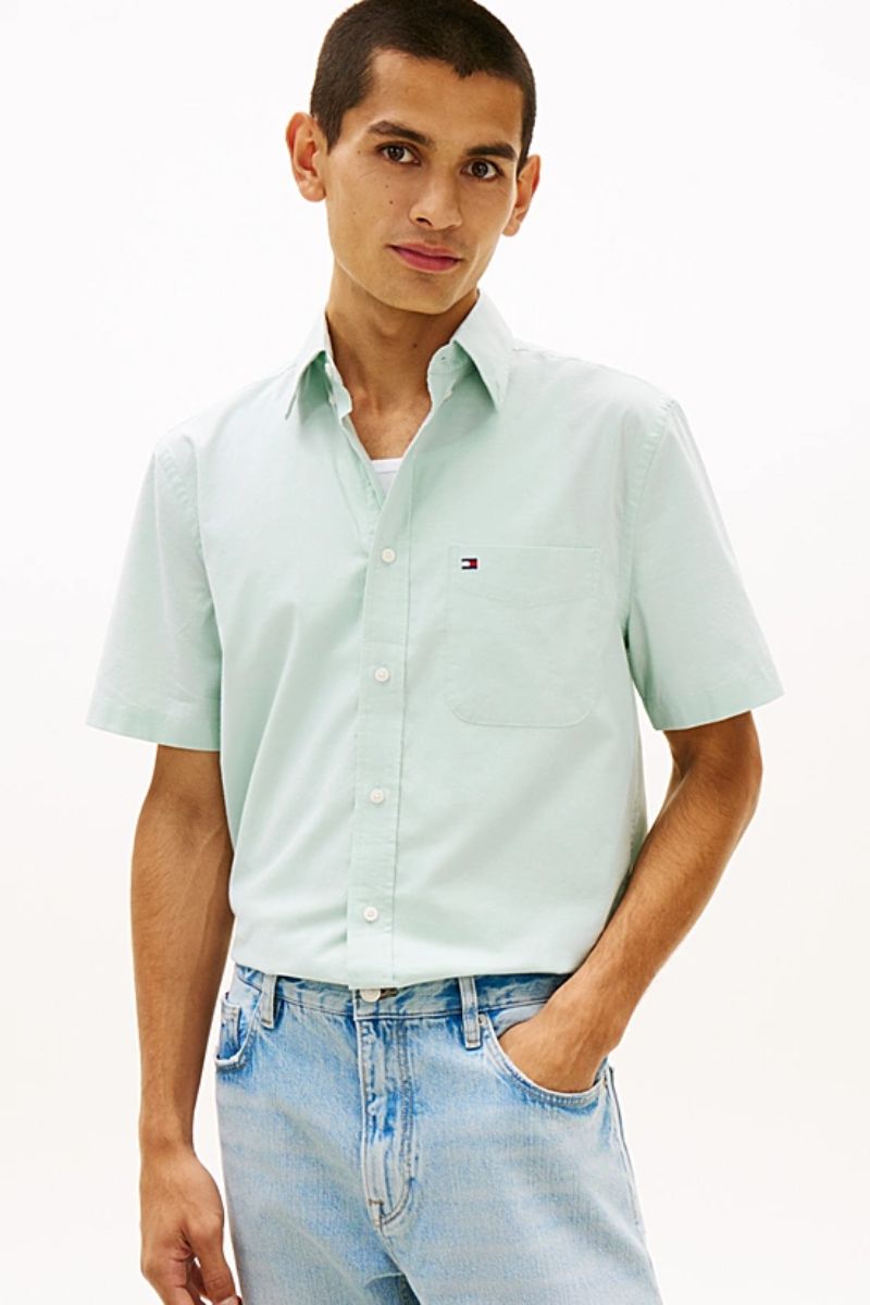 Tommy Hilfiger 42285 SS Oxford Solid Shirt Mint