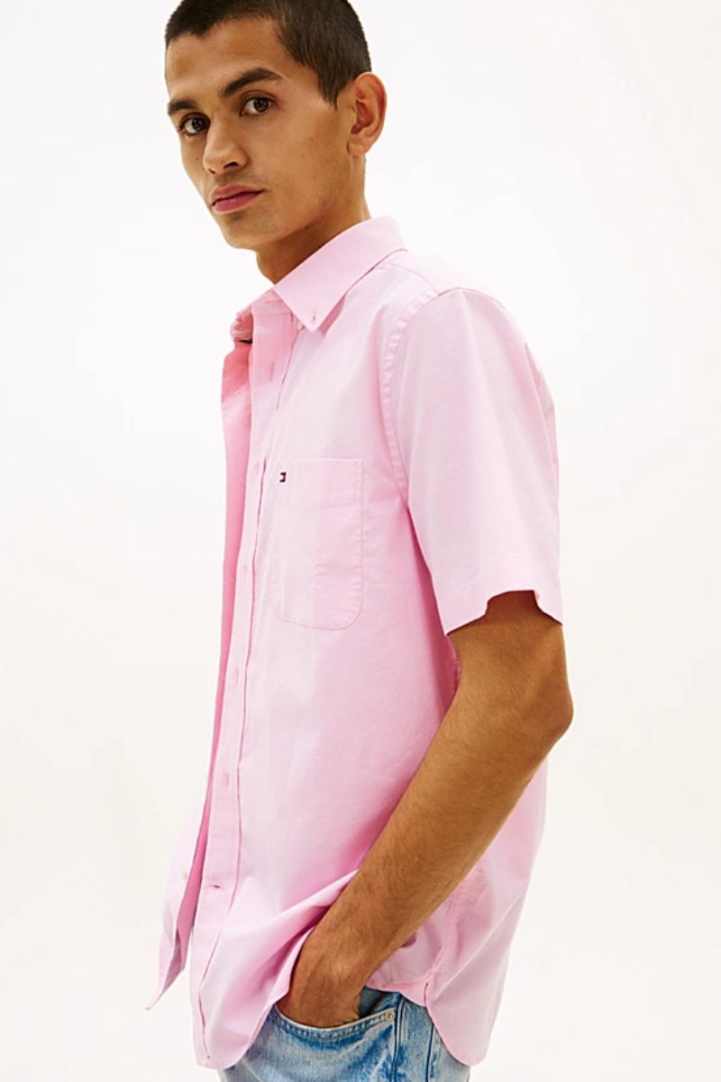 Tommy Hilfiger 42285 SS Oxford Solid Shirt Rose
