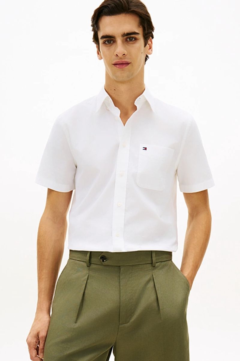 Tommy Hilfiger 42285 SS Oxford Solid Shirt White