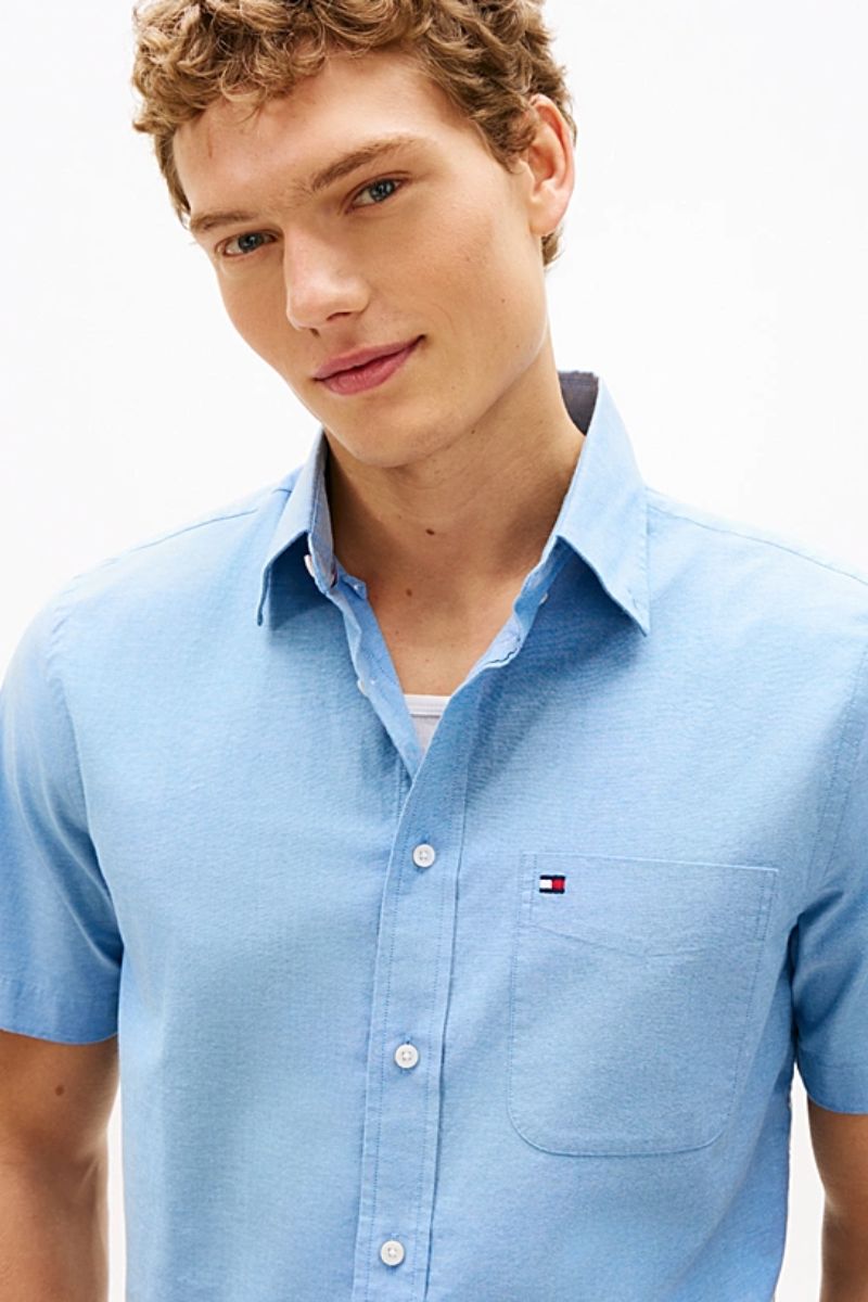 Tommy Hilfiger SS Oxford Solid Shirt Blue