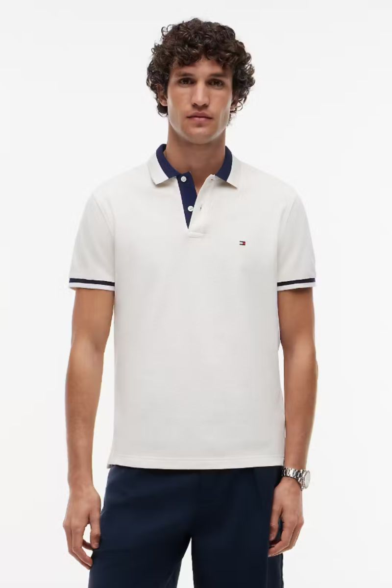 Tommy Hilfiger Contrast Collar Block Ivory Petal