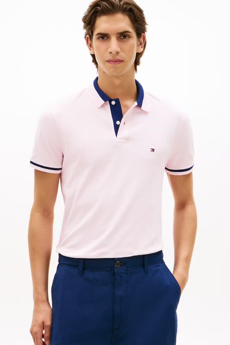 Tommy Hilfiger Contrast Collar Block Pink Lily