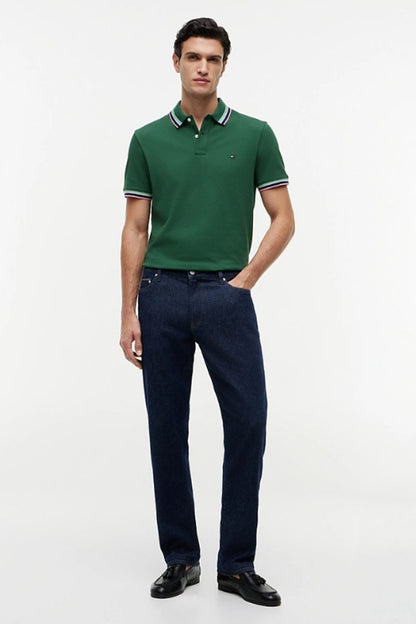 Tommy Hilfiger Contrast Collar Cuff Polo Street Green