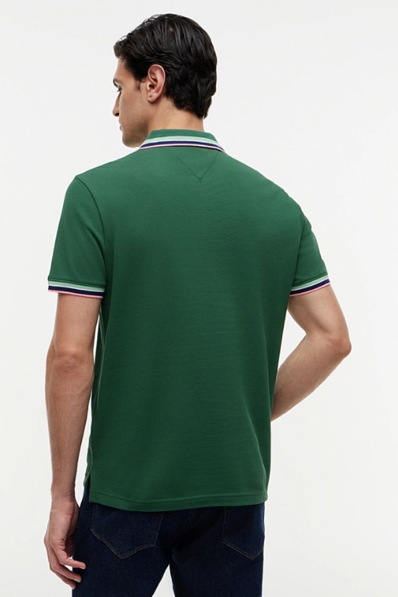 Tommy Hilfiger Contrast Collar Cuff Polo Street Green