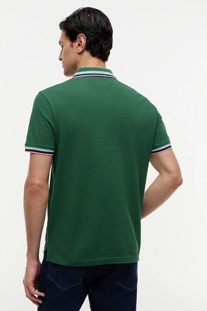 Tommy Hilfiger Contrast Collar Cuff Polo Street Green