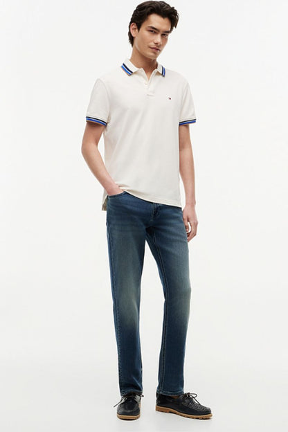 Tommy Hilfiger Contrast Collar Cuff Polo Ivory Petal