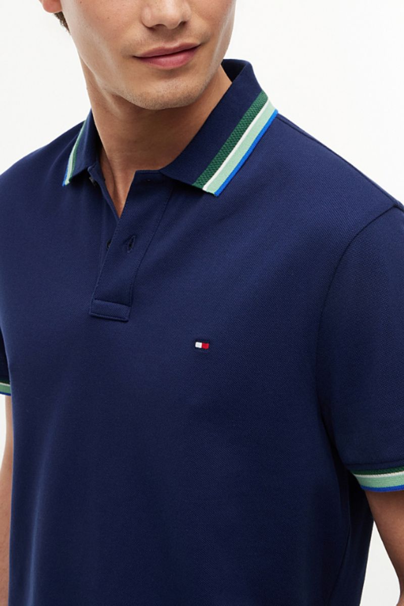 Tommy Hilfiger Contrast Collar Cuff Polo Carbon Navy