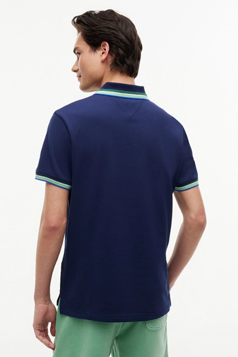 Tommy Hilfiger Contrast Collar Cuff Polo Carbon Navy