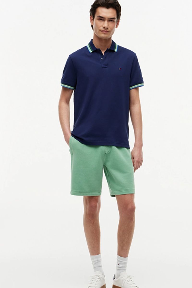 Tommy Hilfiger Contrast Collar Cuff Polo Carbon Navy
