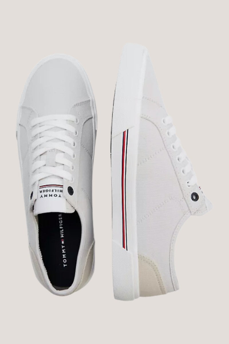 Tommy Hilfiger Corp Vulc Canvas Trainers Stone