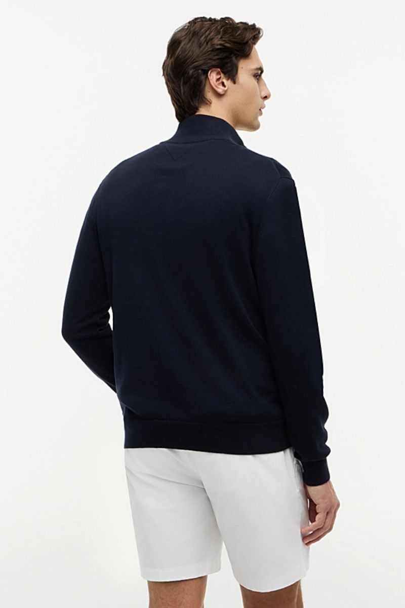 Tommy Hilfiger Essential Cotton Zip Mock Navy
