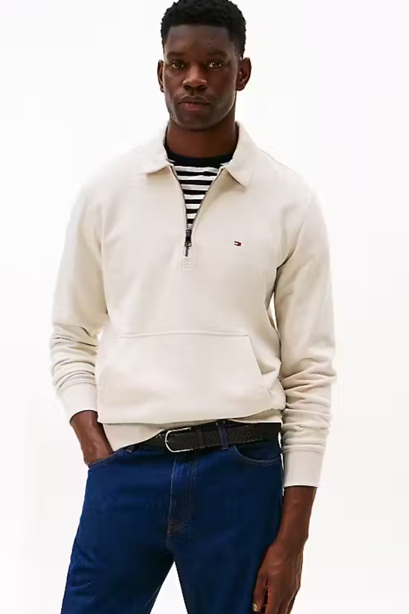 Tommy Hilfiger Essential Terry Zip Oatmilk