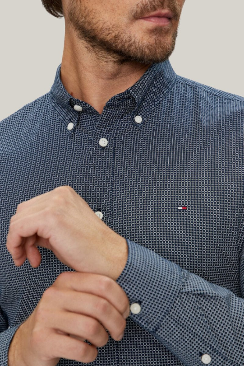 Tommy Hilfiger Flex Micro Foulard Shirt Navy