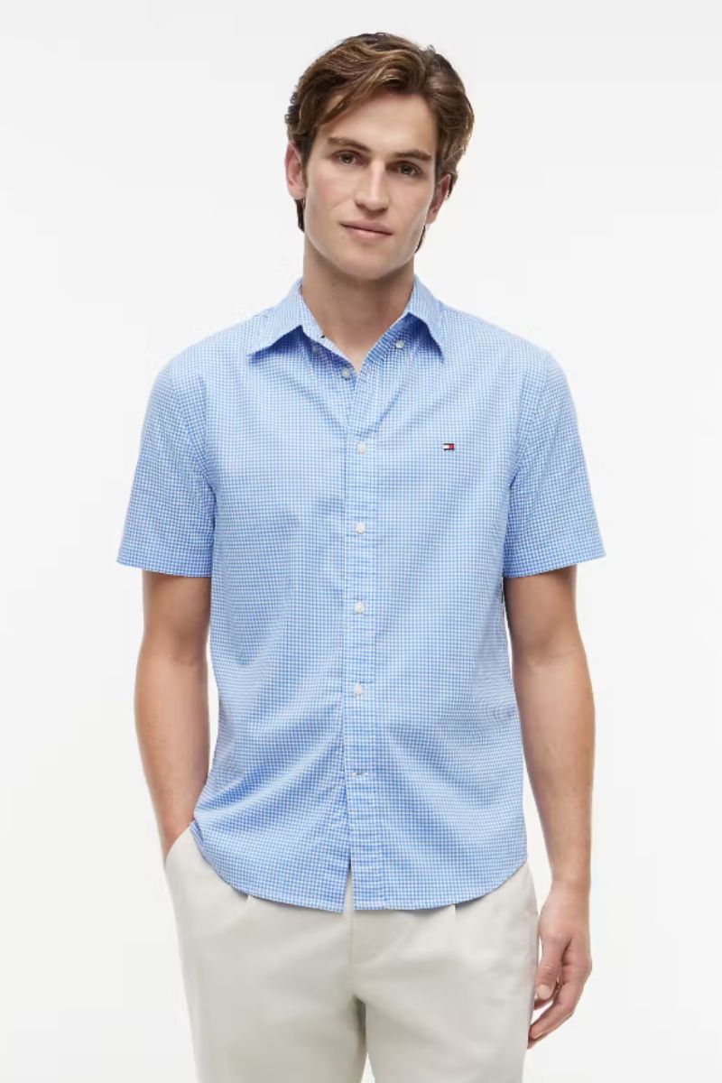 Tommy Hilfiger Flex Poplin Gingham Shirt Blue